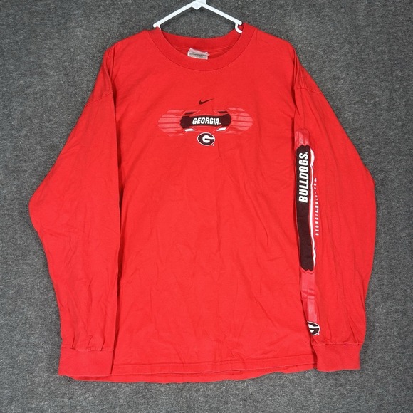VTG University of Georgia Bulldogs Shirt Mens L Long Sleeve center swoosh Y2K - Picture 2 of 14